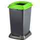 Planet Szelektív hulladékgyűjtő konténer, műanyag, nyitott fedeles, zöld, 50L