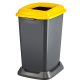 Planet Szelektív hulladékgyűjtő konténer, műanyag, nyitott fedeles, sárga, 50L