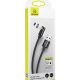 Usams SJ444USB01 Jobb Oldalas Mágneses Lightning Töltőkábel,100cm  fekete, 1337678