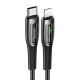 USAMS SJ518USB01 USB-C to Lightning gyorstöltő kábel automata kikapcsolással 120 cm usb-c to lightning 1401858
