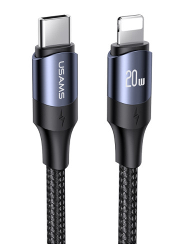 USAMS SJ521USB01 Type-c to Lightning textil borítású PD gyorstöltő kábel 120cm 1427042