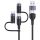 Usams SJ547USB01 5 az 1 ben töltőkábel usb-c, lightning és micro usb ouput, usb és usb-c input, PD, 60W 1435030