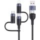 Usams SJ547USB01 5 az 1 ben töltőkábel usb-c, lightning és micro usb ouput, usb és usb-c input, PD, 60W 1435030