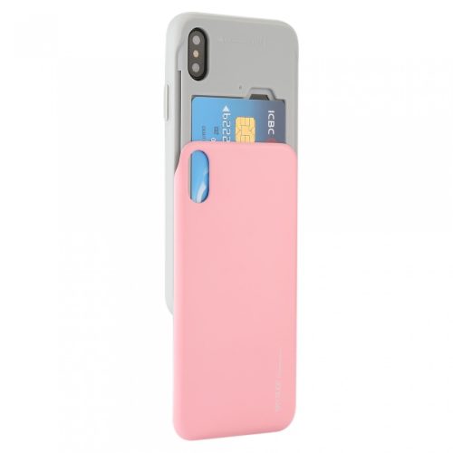 Mercury SSBIPXRG iPhone X Kártyatartós Védőtok, Rose Gold 1254083