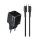 USAMS YJXLOGTC01 PD hálózati gyorstöltő adapter 25W, 120 cm-es Type-c to Type-c kábellel 1380748