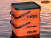 ROK 10 literes Szögletes Csalis vödör + betét + tető szett - Square Bait Bucket + Basin Black set - Narancs