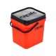 ROK 17 literes Szögletes Csalis vödör + betét + tető szett Square Bait Bucket + Basin Black set - Narancs