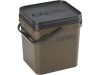 ROK 17 literes Szögletes Csalis vödör + betét + tető szett Square Bait Bucket + Basin Black set - Zöld