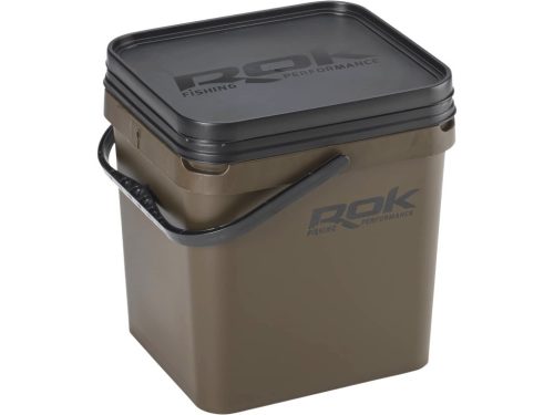 ROK 17 literes Szögletes Csalis vödör + betét + tető szett Square Bait Bucket + Basin Black set - Zöld