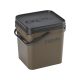ROK 17 literes Szögletes Csalis vödör + betét + tető szett Square Bait Bucket + Basin Black set - Zöld