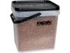 ROK 17 literes Szögletes Csalis vödör + betét + tető szett Square Bait Bucket + Basin Black set - Áttetsző